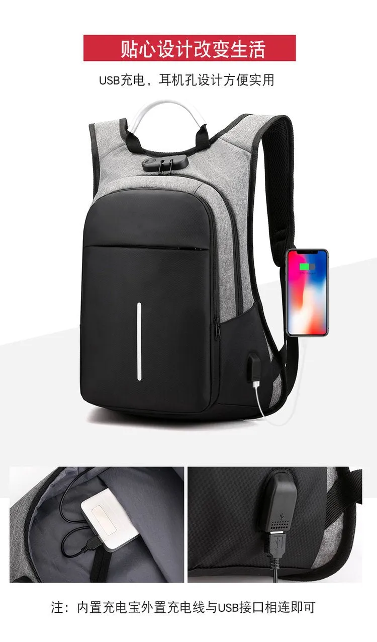 15.6-inch laptop bag password lock backpack