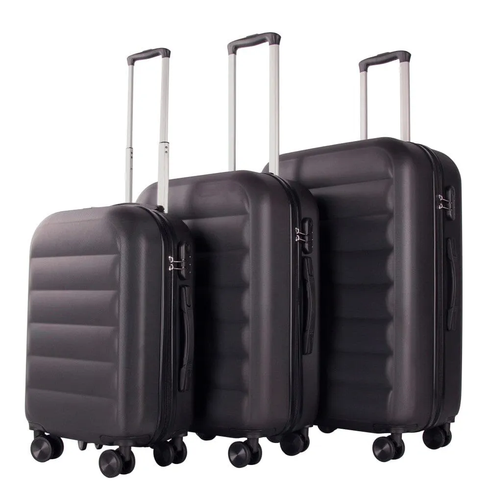 3-Piece: Lior Luggage Set with TSA Locks, Expandable, and Friction-Resistant - Includes 20", 24" & 28" Spinner Suitcases