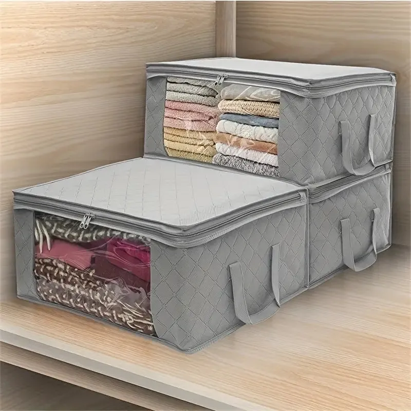 3-Piece Set: Foldable Storage Bags - Large Capacity Clothes Storage Containers