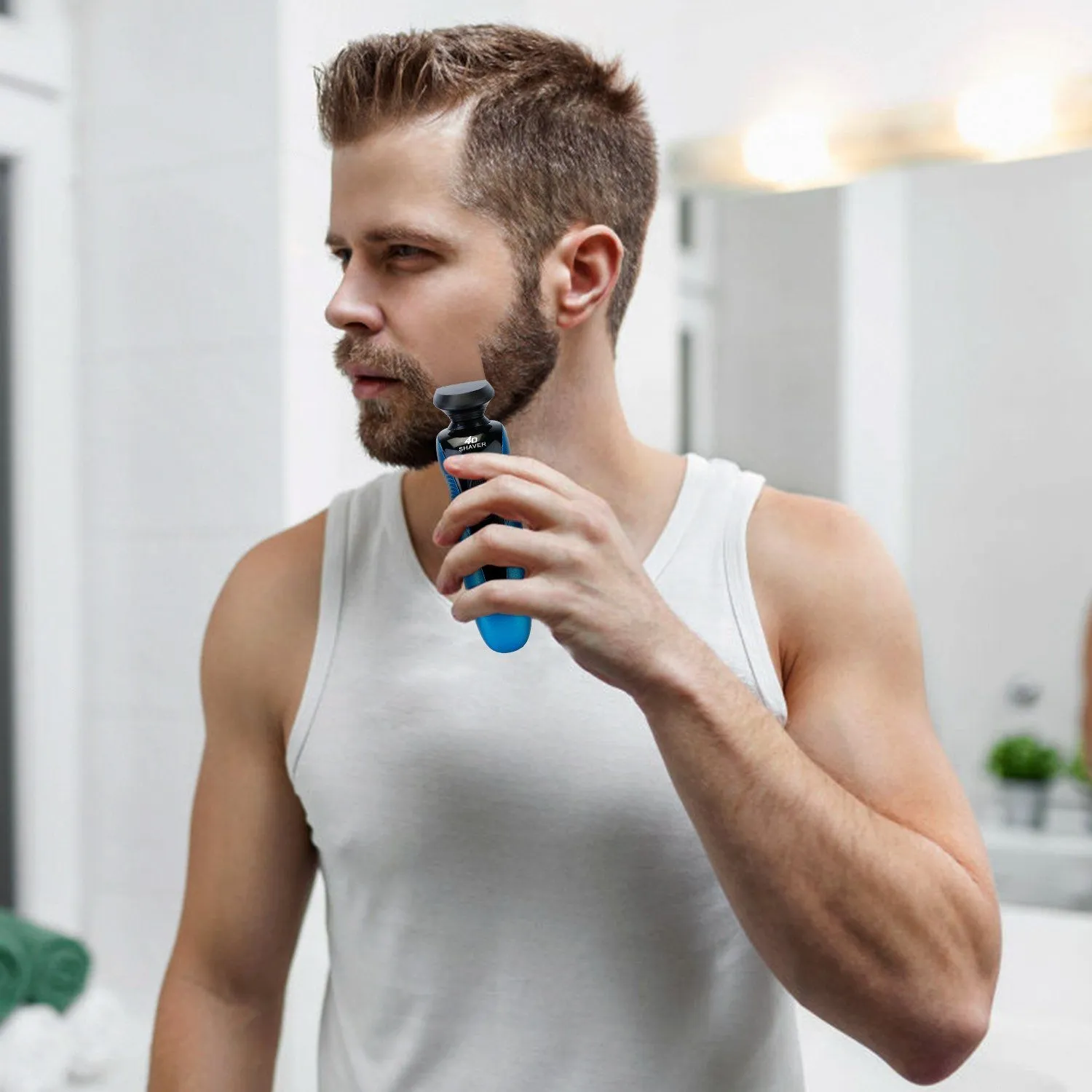 4-in-1 IPX7 Waterproof Beard Trimmer Cordless Razor for Men