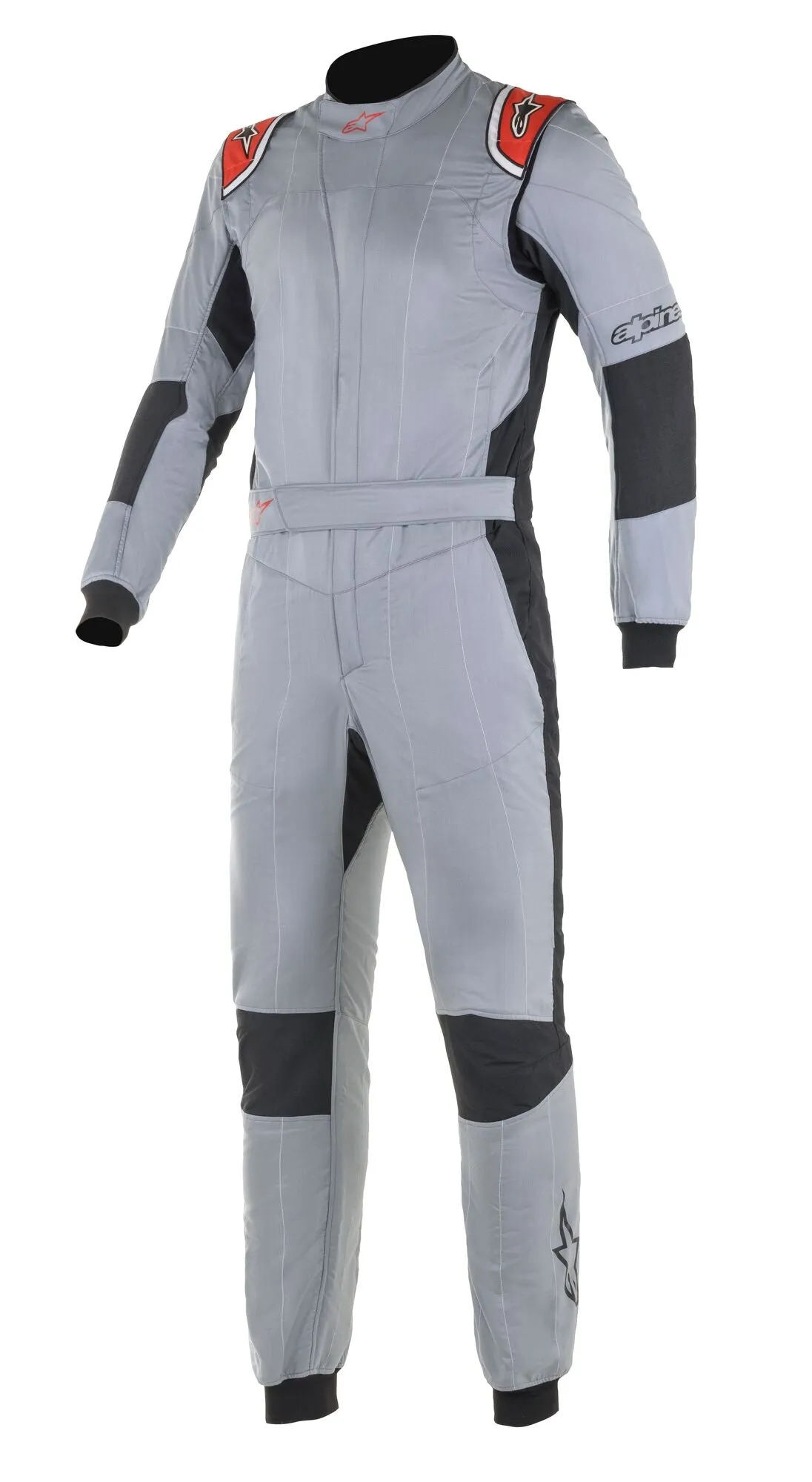 ALPINESTARS 3354020_9083_50 GP TECH v3 Racing suit, FIA 8856-2018, mid gray/red, Size 50