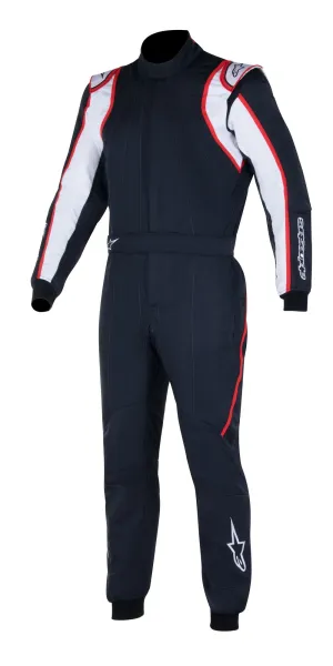 ALPINESTARS 3355020_123_50 GP RACE v2 Racing suit, FIA 8856-2018, black/white/red, Size 50