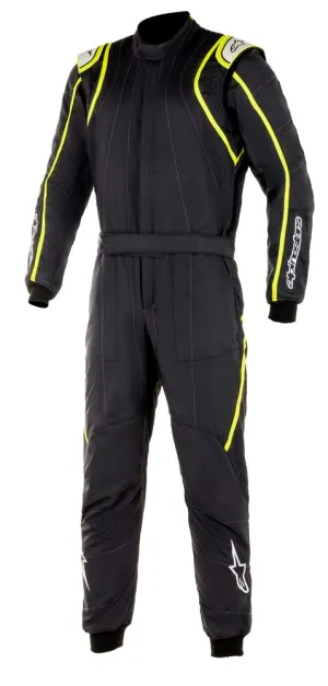 ALPINESTARS 3355020_155_48 GP RACE v2 Racing suit, FIA 8856-2018, black/fluo yellow, Size 48