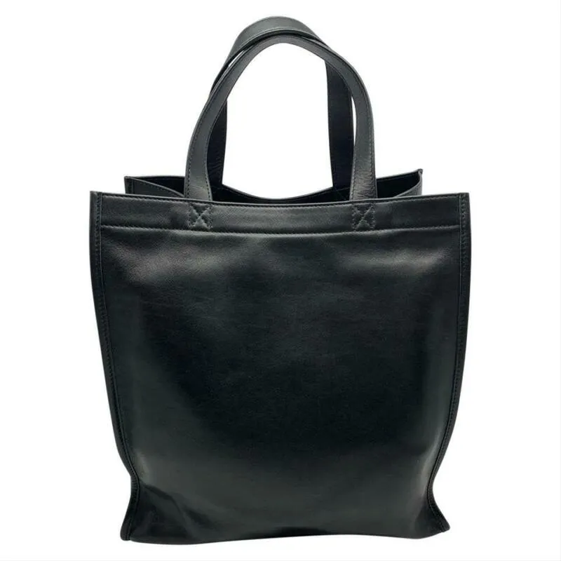 Balenciaga Logo Market Shopper Black Leather Tote