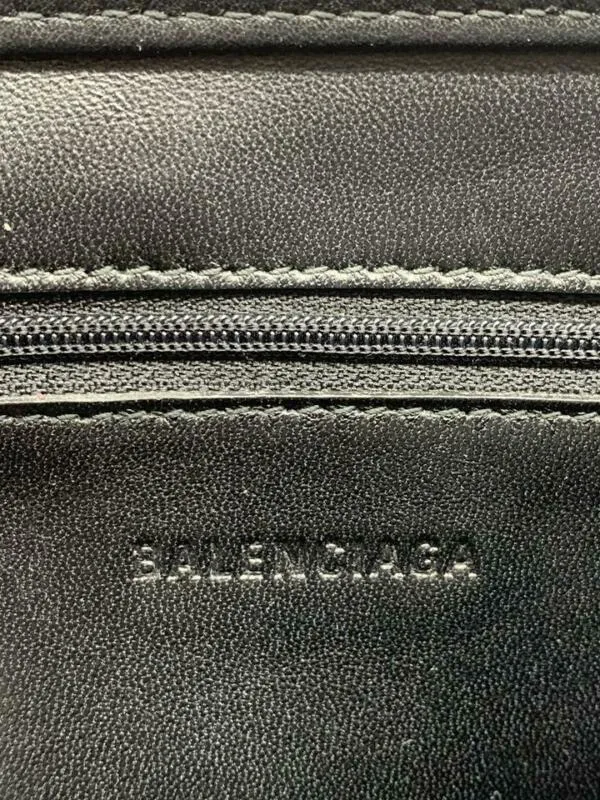 Balenciaga Logo Market Shopper Black Leather Tote