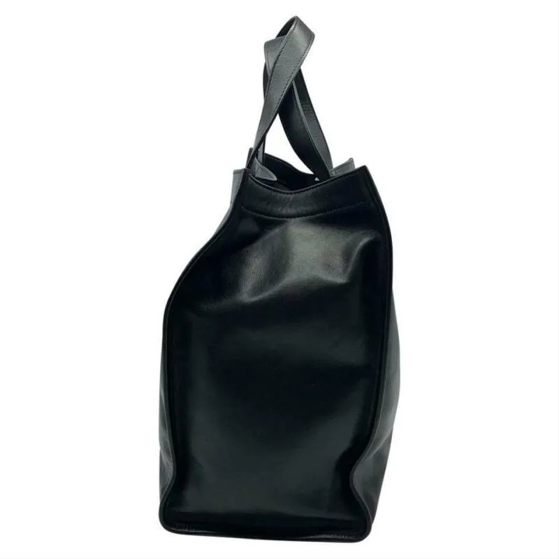 Balenciaga Logo Market Shopper Black Leather Tote