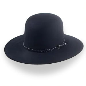 Black Open Crown Cowboy Hat in Malleable Fur Felt | The Indian