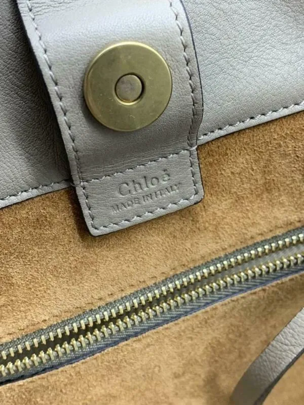 Chloé Milo Motty Grey Leather Tote