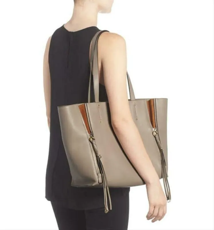 Chloé Milo Motty Grey Leather Tote