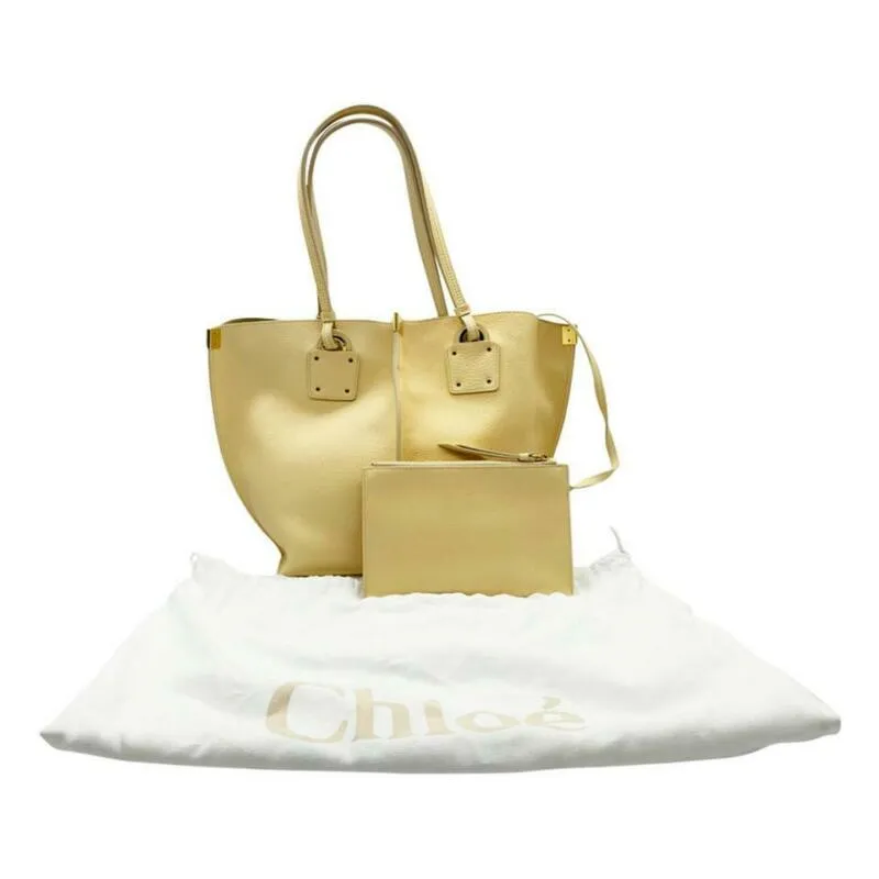 Chloé Vick Blondie Beige Leather Tote