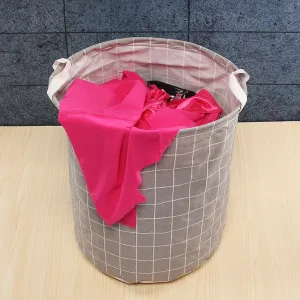 Folding Laundry Basket Round Storage Bag (1 Pc / 40 × 30 Cm)