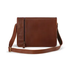 Franco Bonini - 15-0017 Leather flap Messenger business bag- Cognac