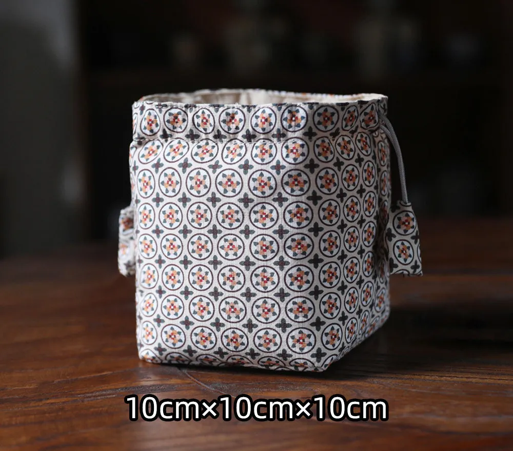 Gohobi Floral and Pot Pattern Teaware Storage Travel Bag