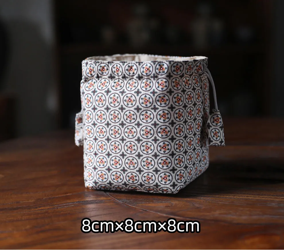 Gohobi Floral and Pot Pattern Teaware Storage Travel Bag