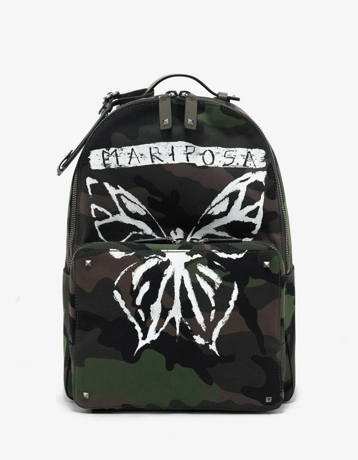 Green Camo 'Mariposa' Print Canvas Backpack