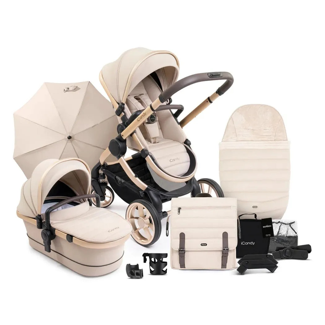 iCandy Peach 7 Pram Pushchair Complete Bundle (Biscotti)