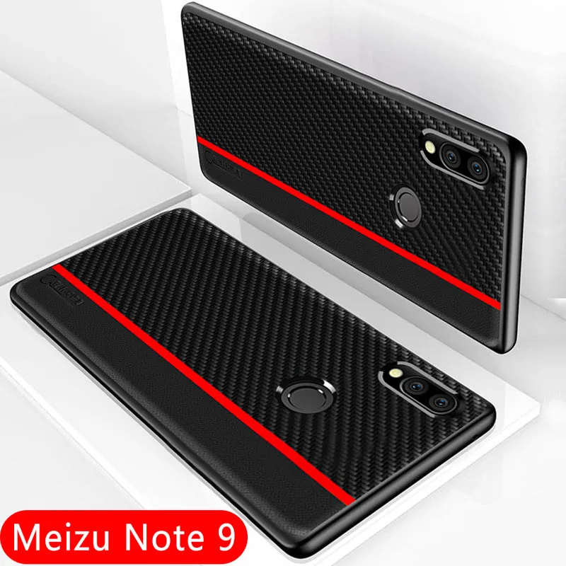 Meizu Note 9 Case Global Version Original CENMASO Carbon Fiber PU Leather Protection Cover Meizu Note 9 Cover Meizu Note9 Case