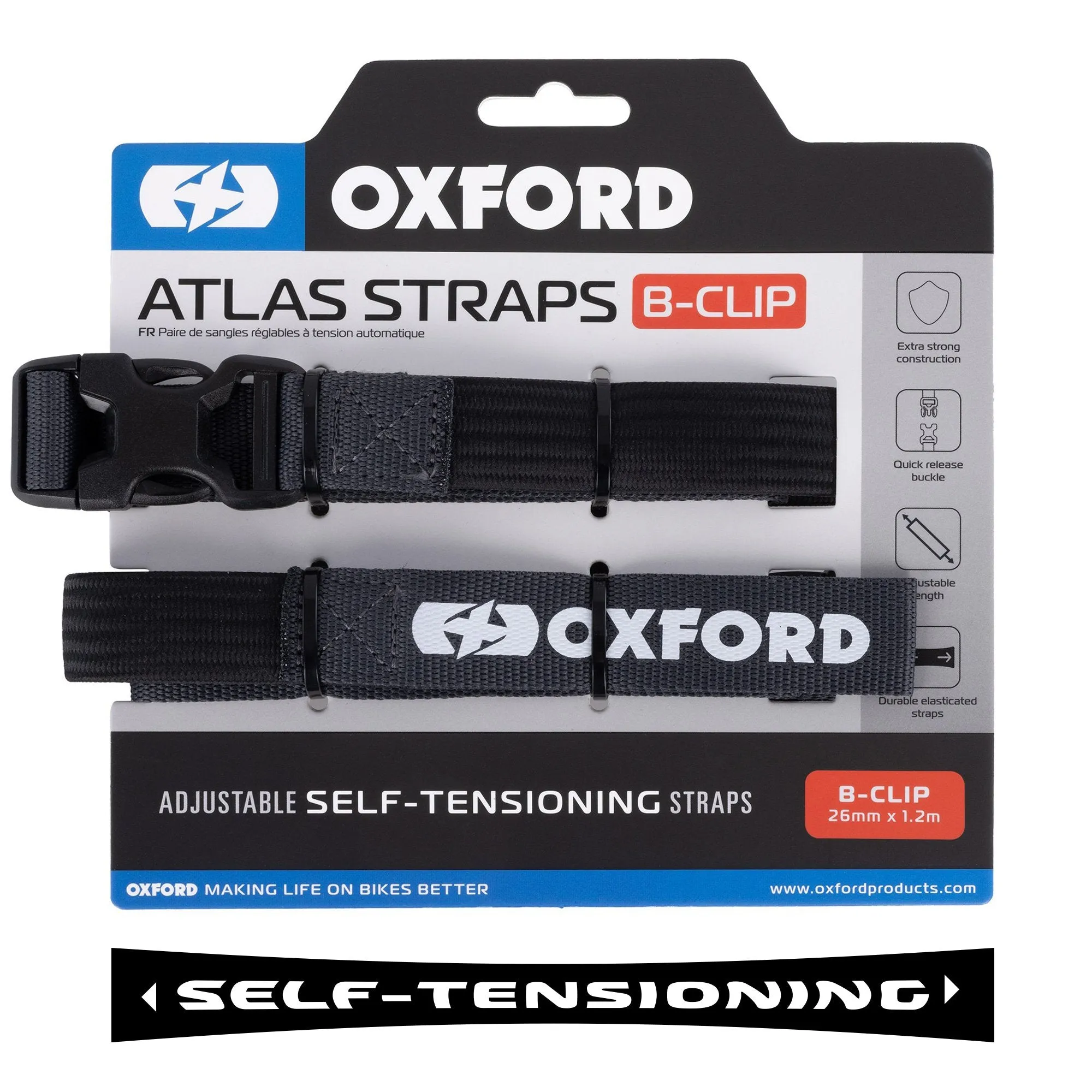 Oxford Atlas Straps B-Clip 26mm x 1.2M (Pair)