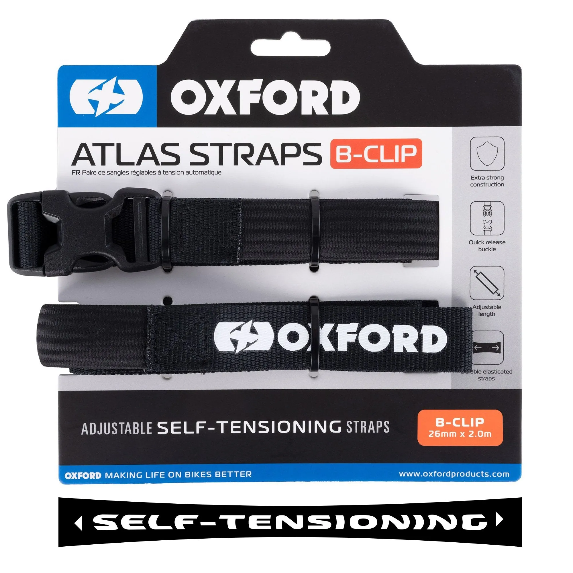 Oxford Atlas Straps B-Clip 26mm x 2.0M (Pair)