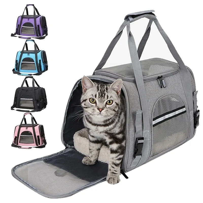 Portable Cat Carrier Travel Bag Airline Approved Pet Messenger