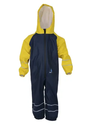 PU Splash Navy Yellow All in One Rainsuit