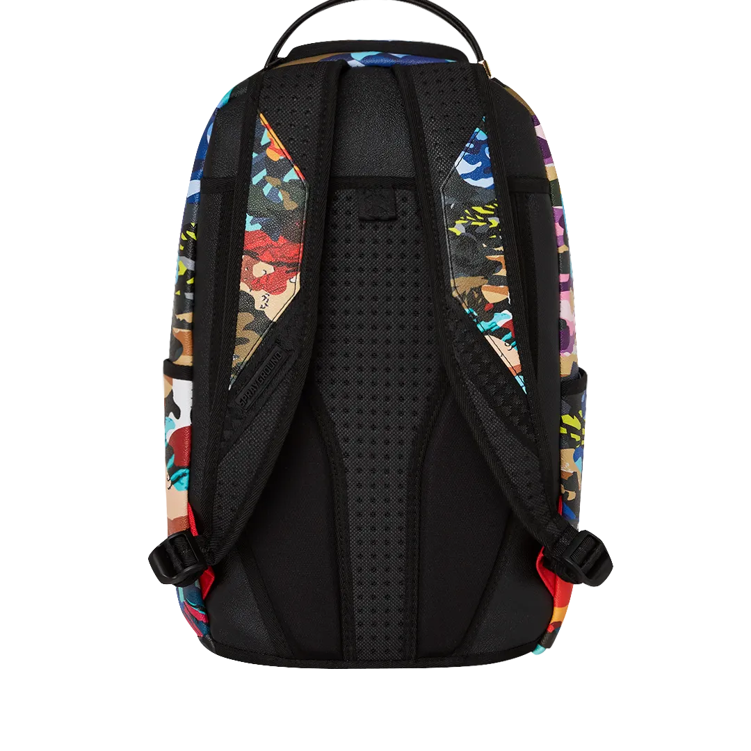 Sprayground Sliced and Diced Camo Backpack - Yellow / Blue / Green