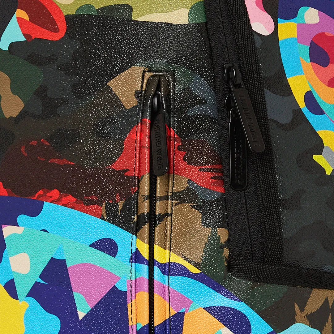 Sprayground Sliced and Diced Camo Backpack - Yellow / Blue / Green