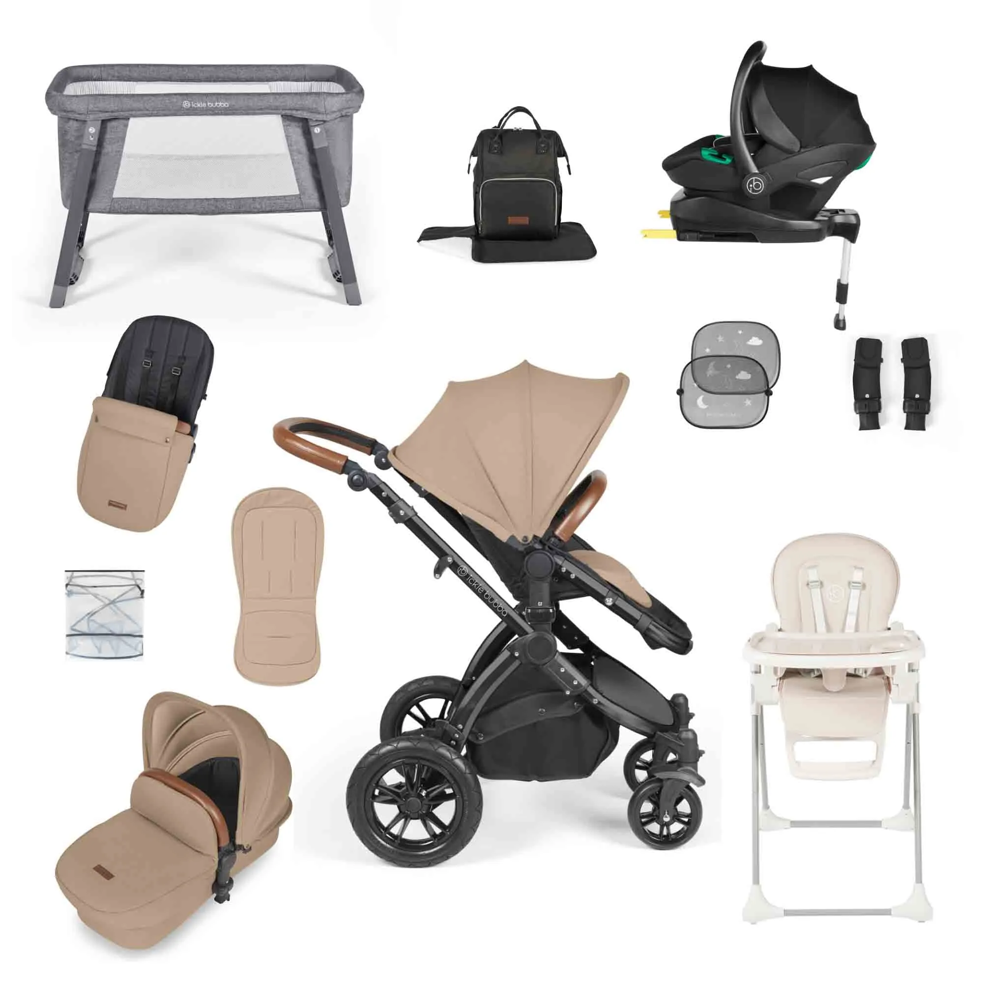 Stomp luxe stratus i-size travel system & home 15 piece bundle