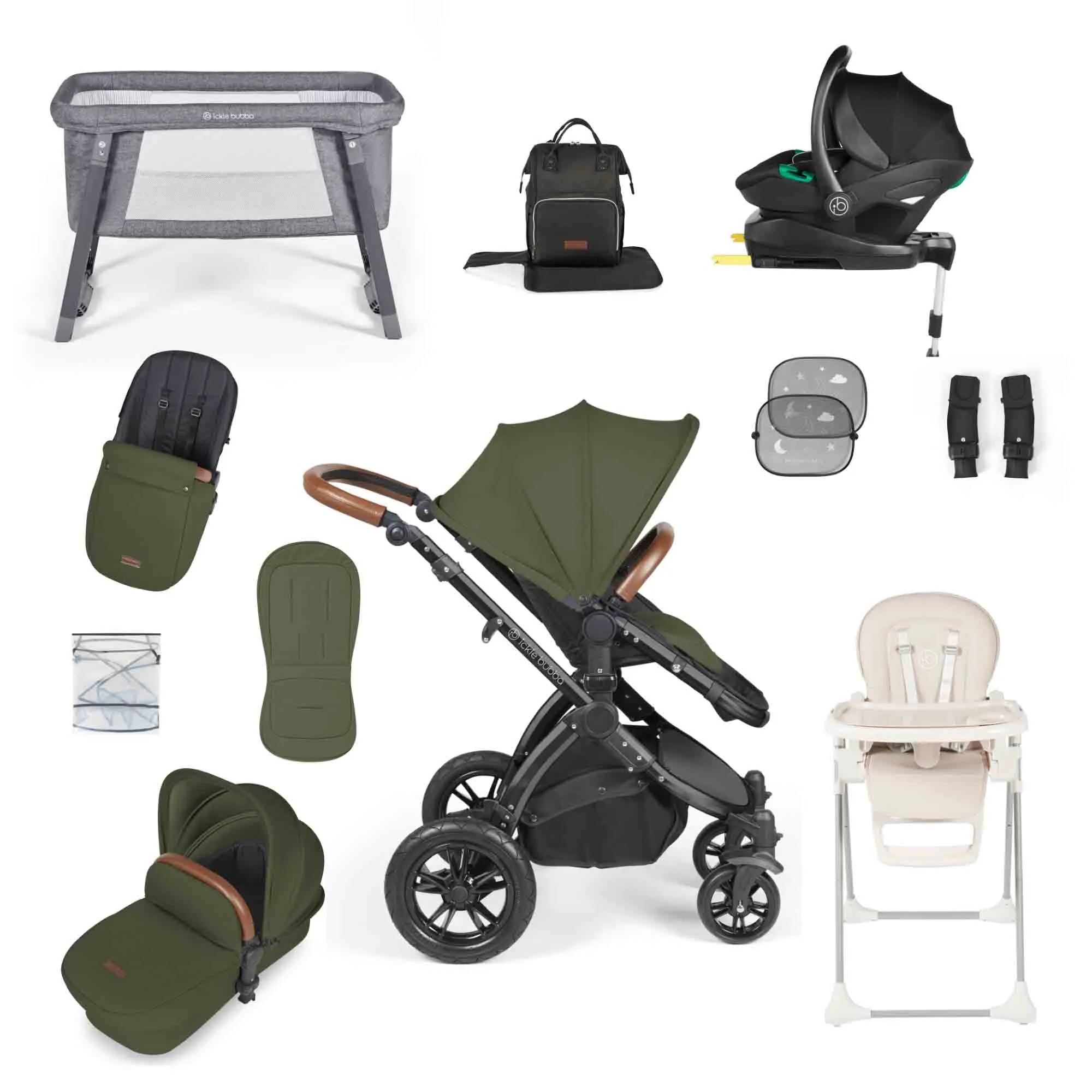 Stomp luxe stratus i-size travel system & home 15 piece bundle