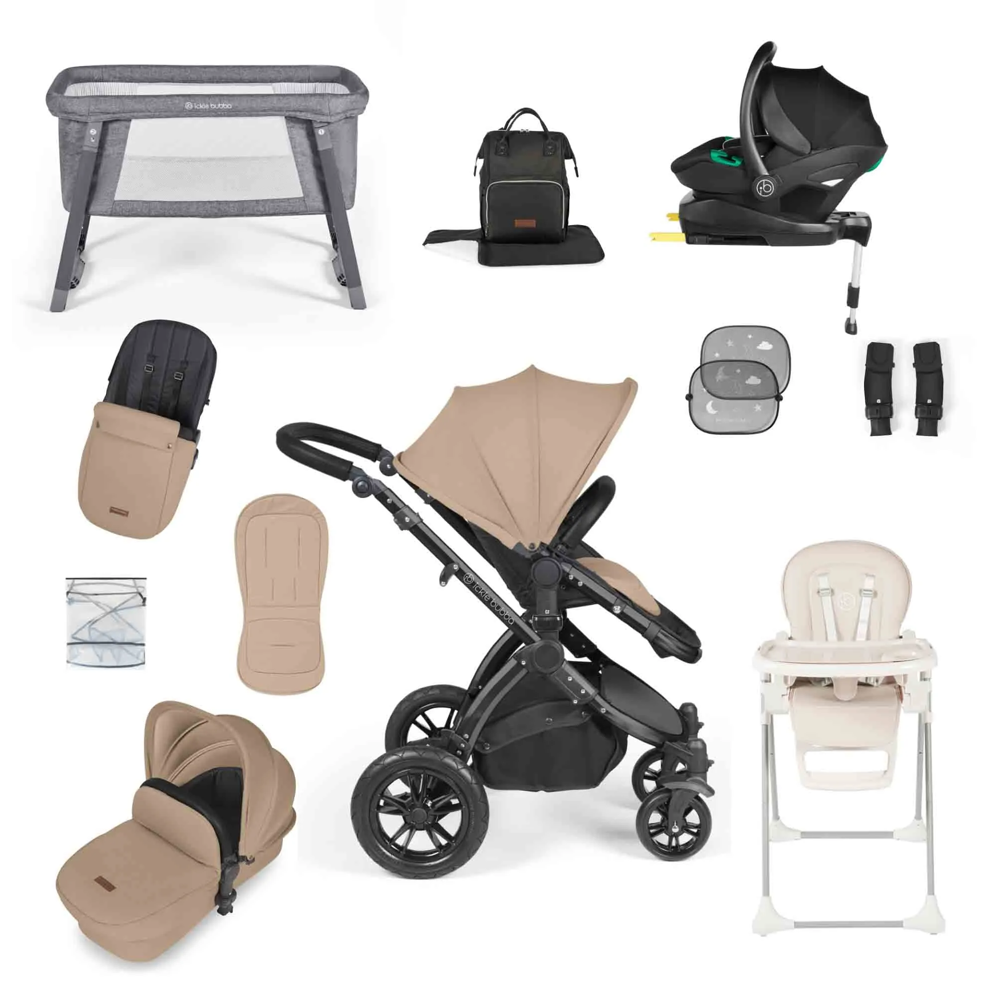 Stomp luxe stratus i-size travel system & home 15 piece bundle