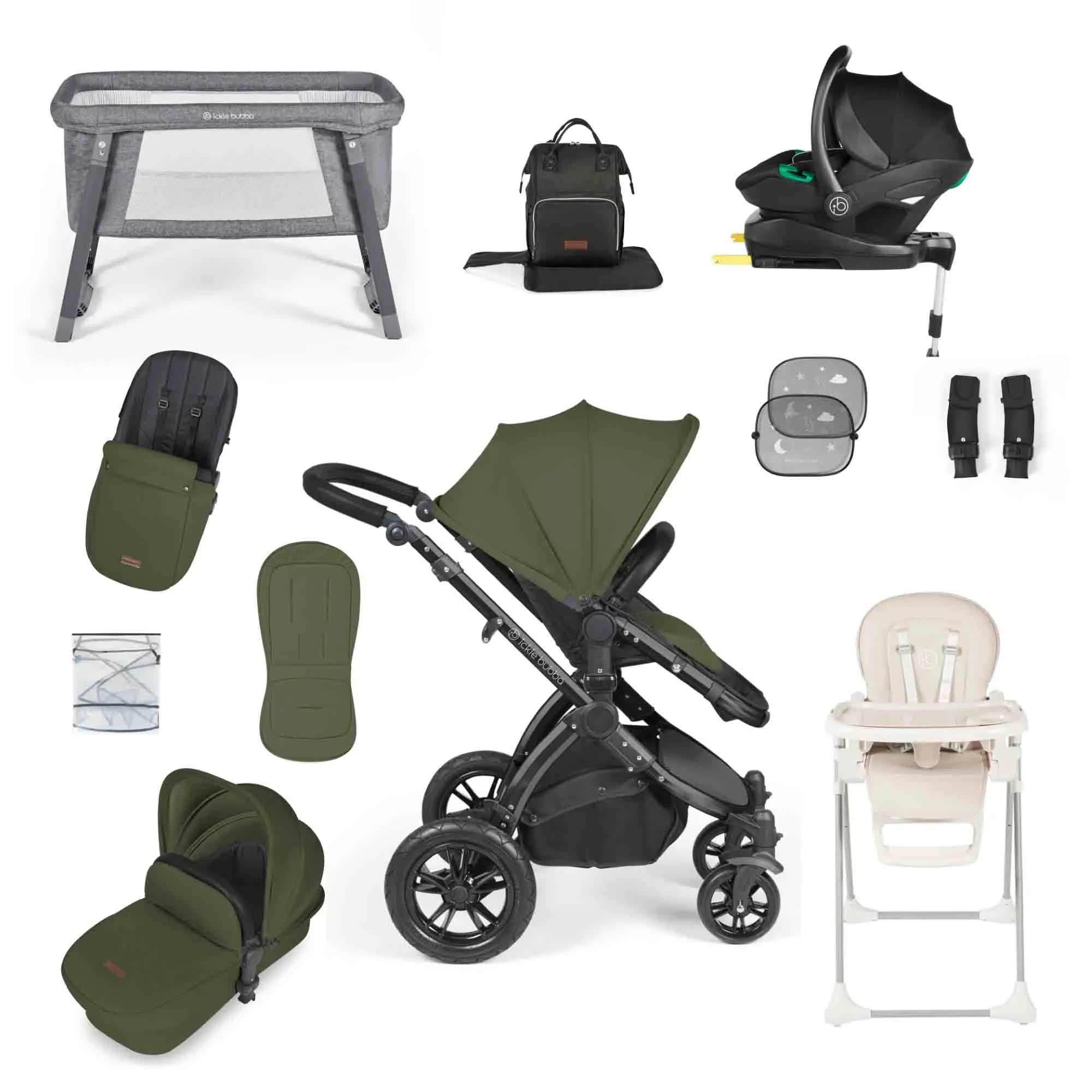 Stomp luxe stratus i-size travel system & home 15 piece bundle