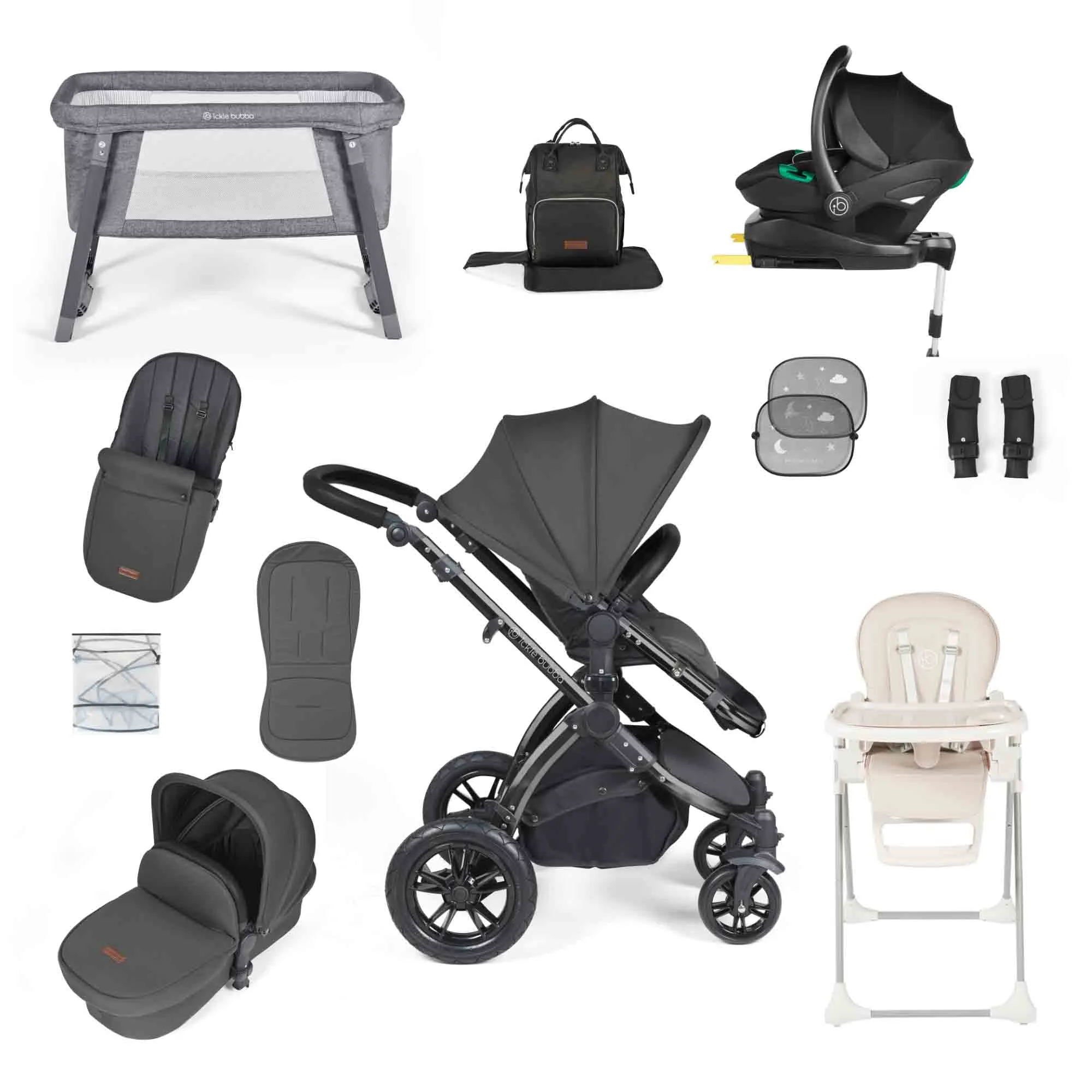 Stomp luxe stratus i-size travel system & home 15 piece bundle