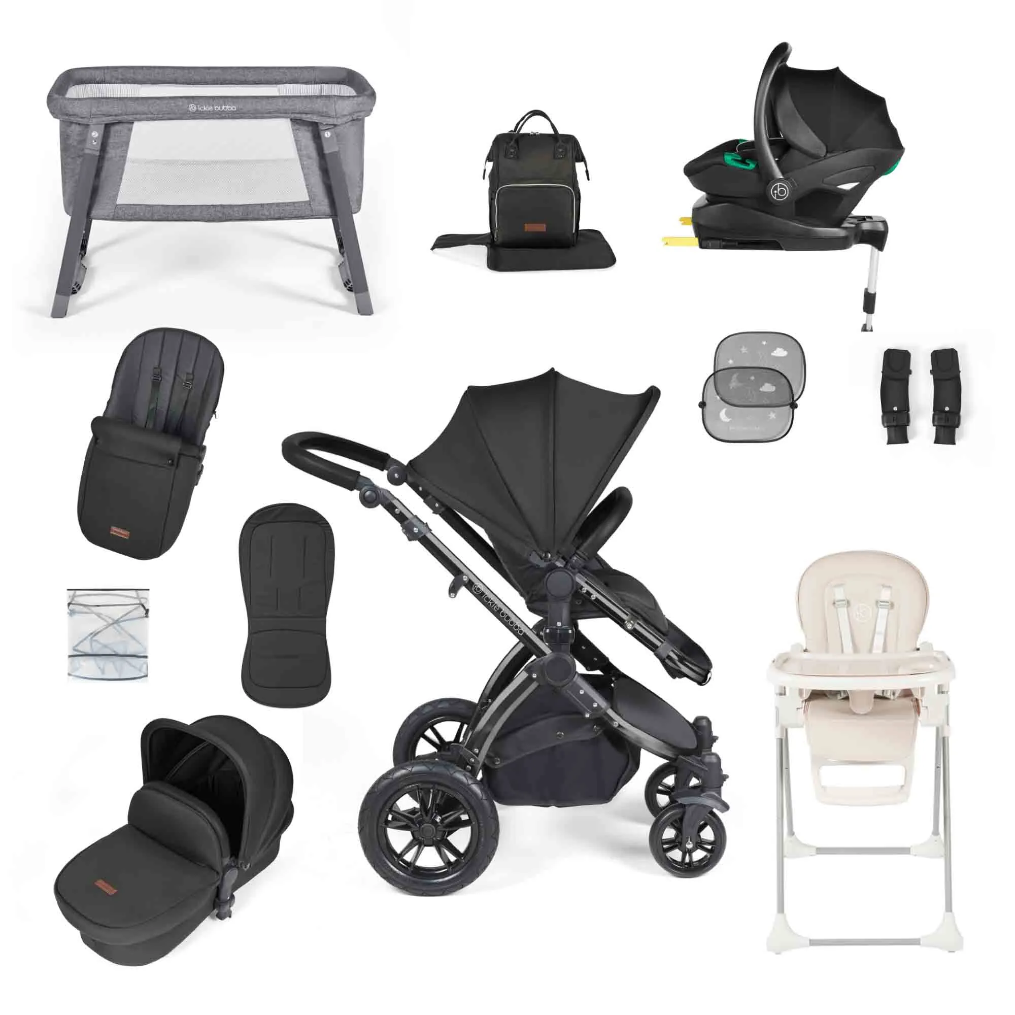 Stomp luxe stratus i-size travel system & home 15 piece bundle