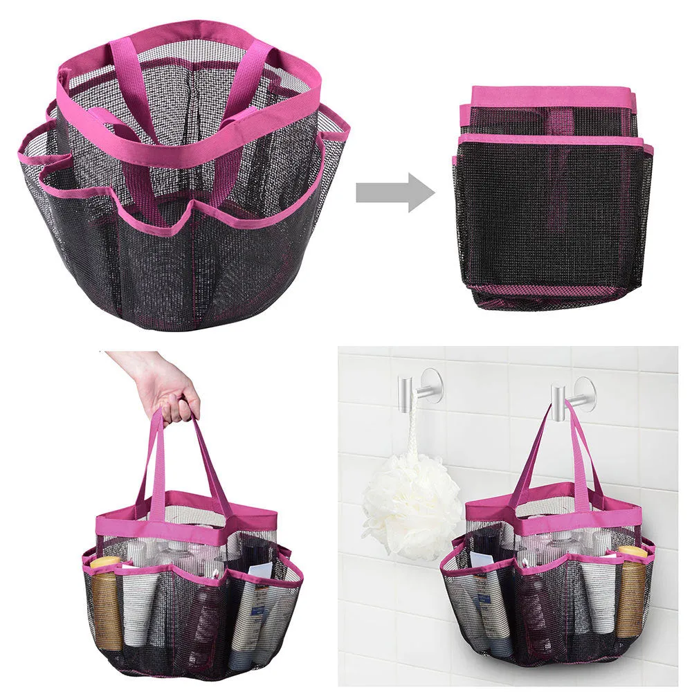 TheLAShop 8-Pocket Shower Caddy Mesh Quick Dry Travel Tote