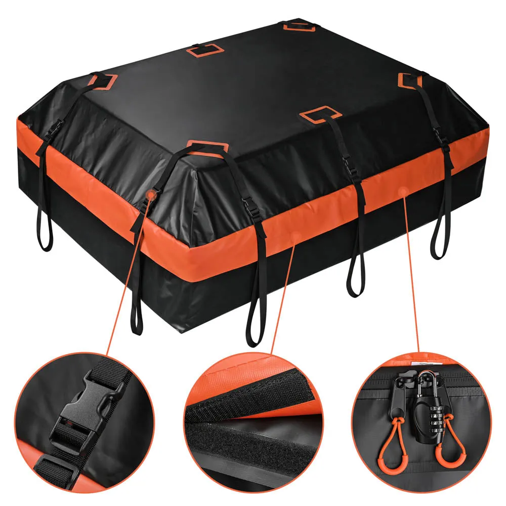 TheLAShop Waterproof Roof Bag for Cars without Rails Rack 2-Way