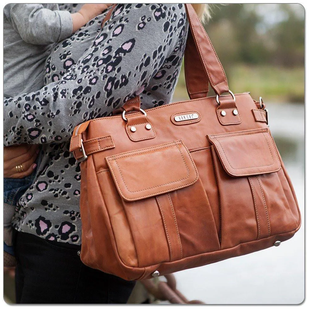 Vanchi Sydney Satchel Leather in Chestnut