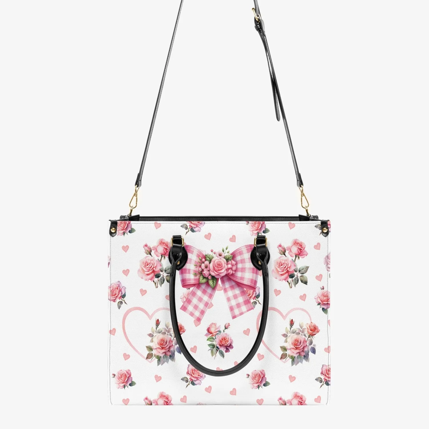 Women's Tote Bag Rockabilly - Roses and Hearts