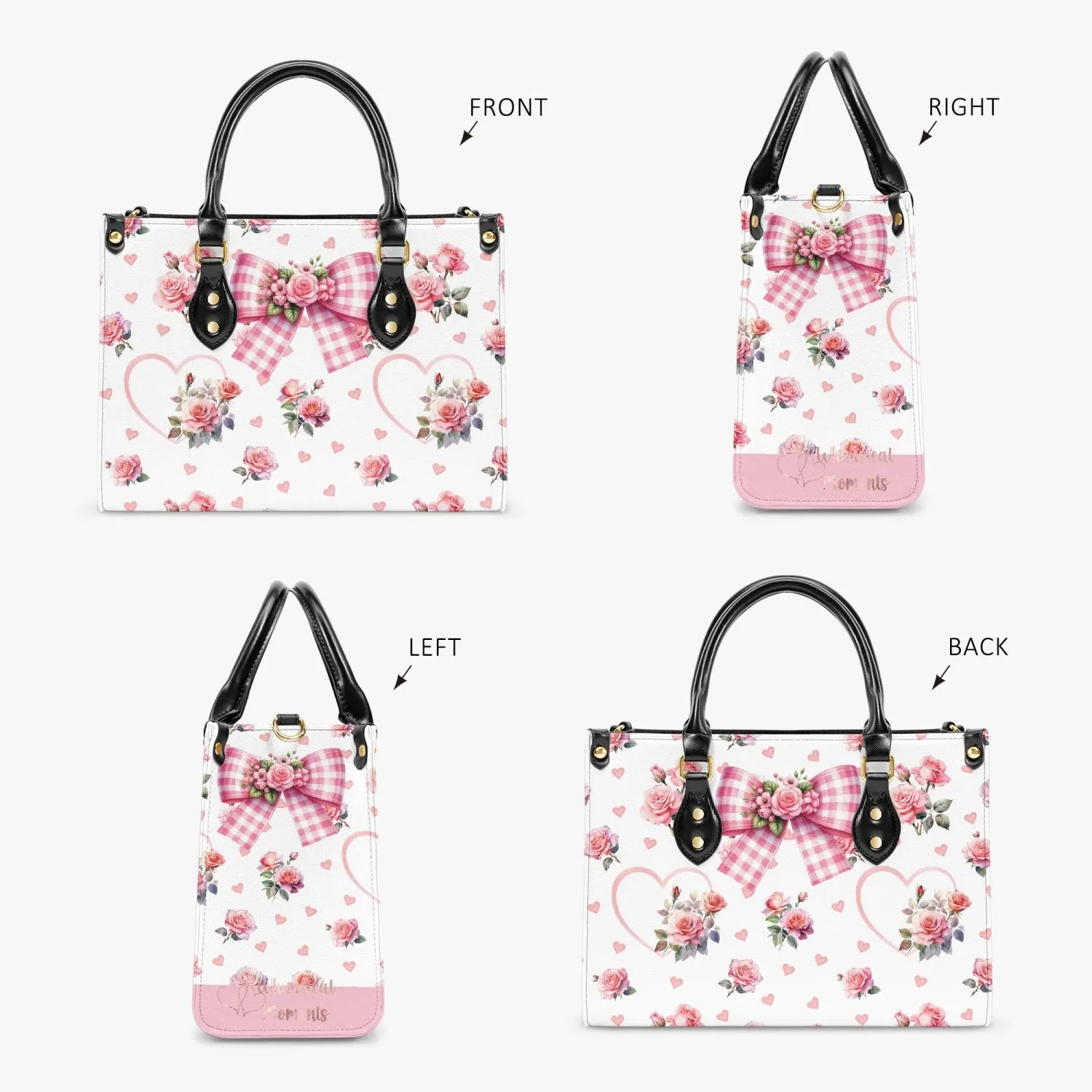 Women's Tote Bag Rockabilly - Roses and Hearts